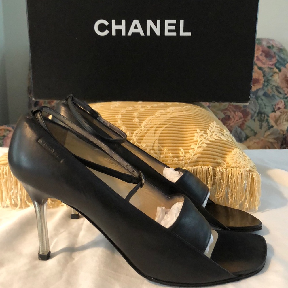CHANEL Classic Open Toe Heels